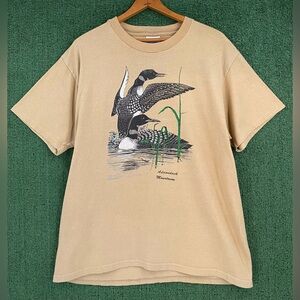 VTG 90’s Loon Duck Adirondack Mountains Single Stitch T-Shirt Men’s Size Large